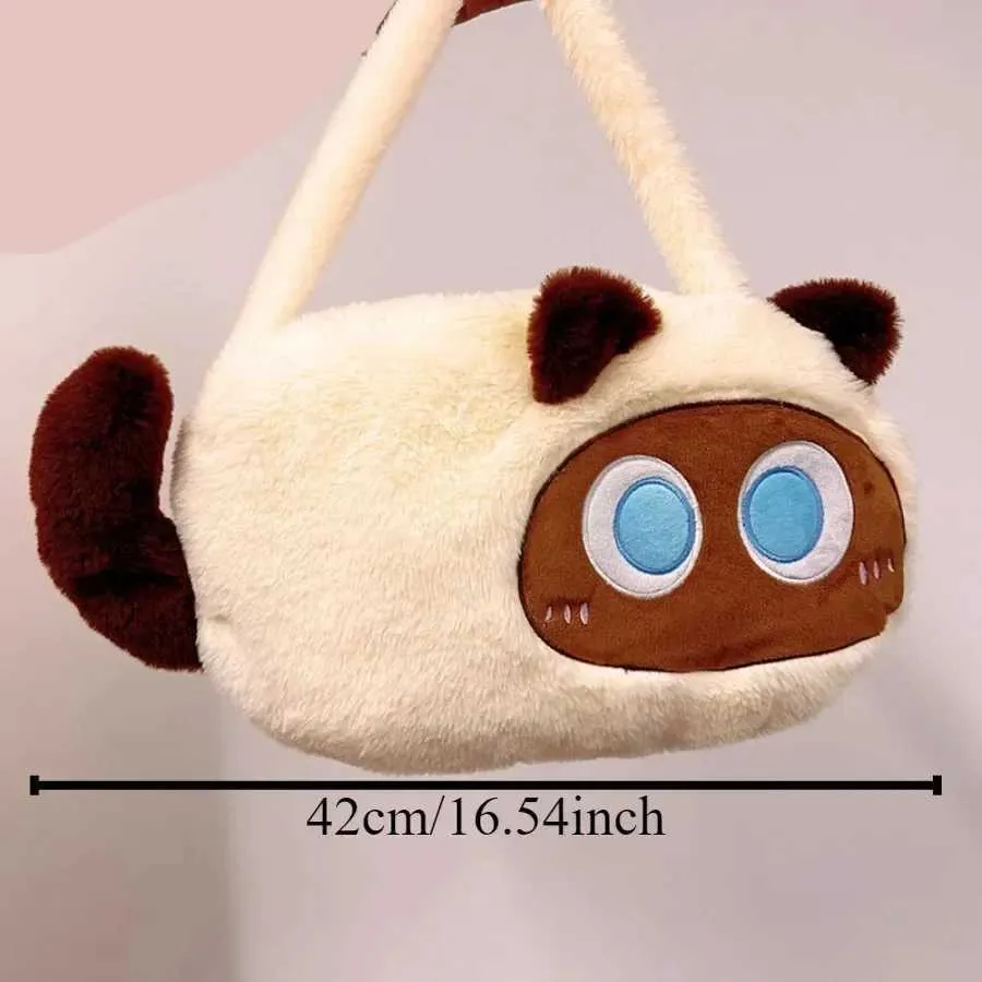 Zaino morbido in peluche Kawaii Black Cat Plusie Toy Doll Donna Moda Borse a tracolla Borsa a tracolla per bambini Borsa da scuola per bambini_voghion.com