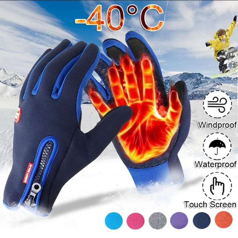 Fënnef Fanger Handschuhe Wanter Moto Toucreen Motorrad Racing Reiden Motorrad Thermesch Fleece ed Waasserdicht Heizt Guantes_voghion.com