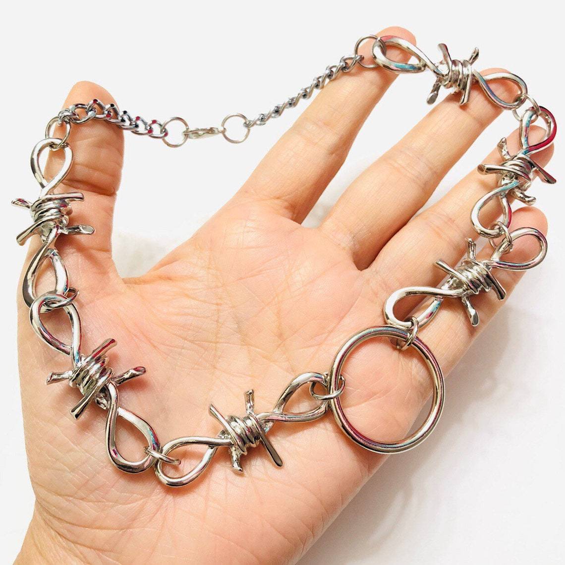 Halsketten Punk O-Ring Stacheldraht Choke Halskette_voghion.com