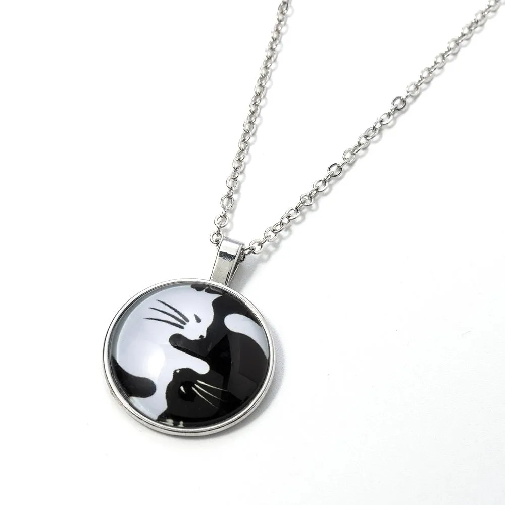 Neue Tier Aussage Halskette Für Frauen Mode Frau Männer Yin Yang Katze Anhänger Choker Halsketten Schmuck Geschenk Mit Link_voghion.com