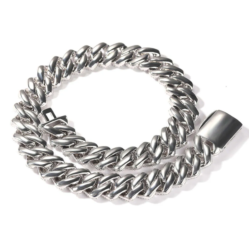 Nova hip-hop 20 mm široka GRA Moissanite diamantna zlata sterling Sier kubanska verižica za moške hip hop ogrlica_voghion.com