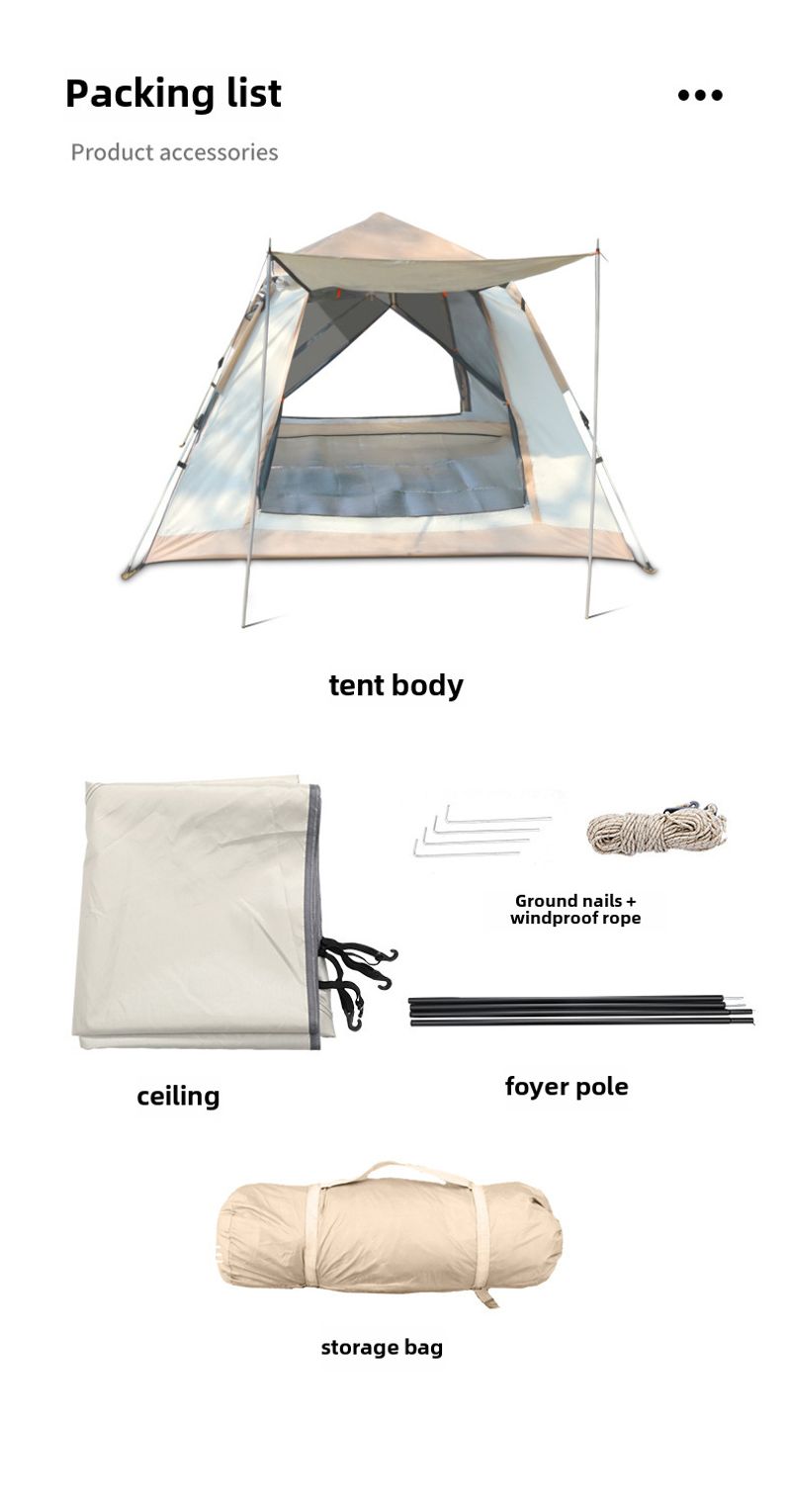 Cort de camping portabil automat, pliabil, cu deschidere rapidă, pentru mai multe persoane, rezistent la ploaie, pe toate părțile, pentru plajă_voghion.com
