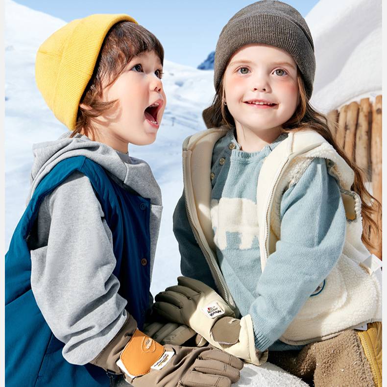 Winter-Schneehandschuhe für Kinder – Wasserdichte und winddichte Thermohandschuhe für Jungen und Mädchen, rutschfester Griff zum Skifahren, Rodeln und Spielen im Freien_voghion.com