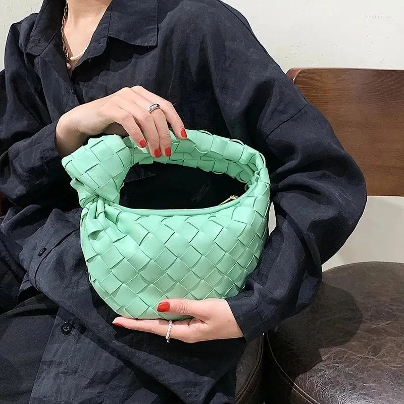 Abendtaschen Damen Schulter PU Leder Handtasche für Frauen 2024 Sommer Weben Handtaschen und Geldbörsen Weibliche Reise_voghion.com