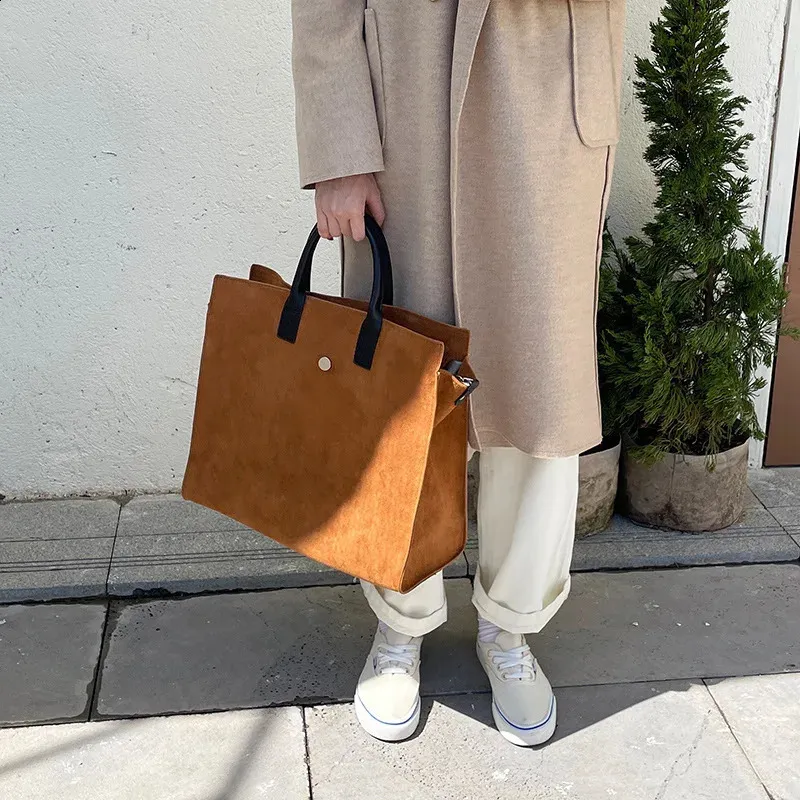 Borsa da donna in pelle opaca vintage, grande capacità, borse a tracolla, borse a tracolla da donna, borsa da viaggio casual grande marrone_voghion.com