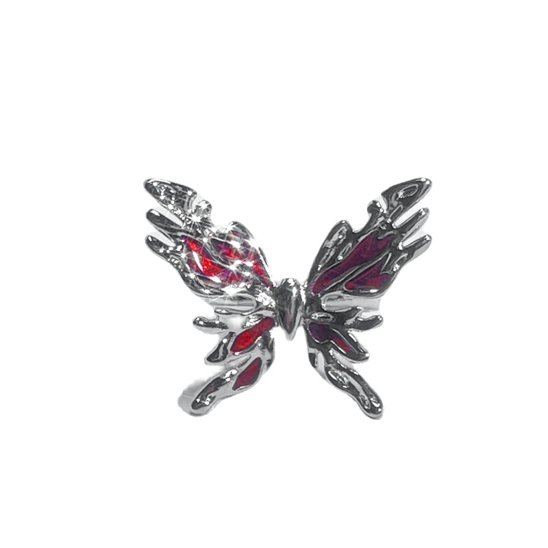 Instagram niche design, butterfly drop glaze temperament, fashionable bracelet, ring set, irregular and personalized_voghion.com