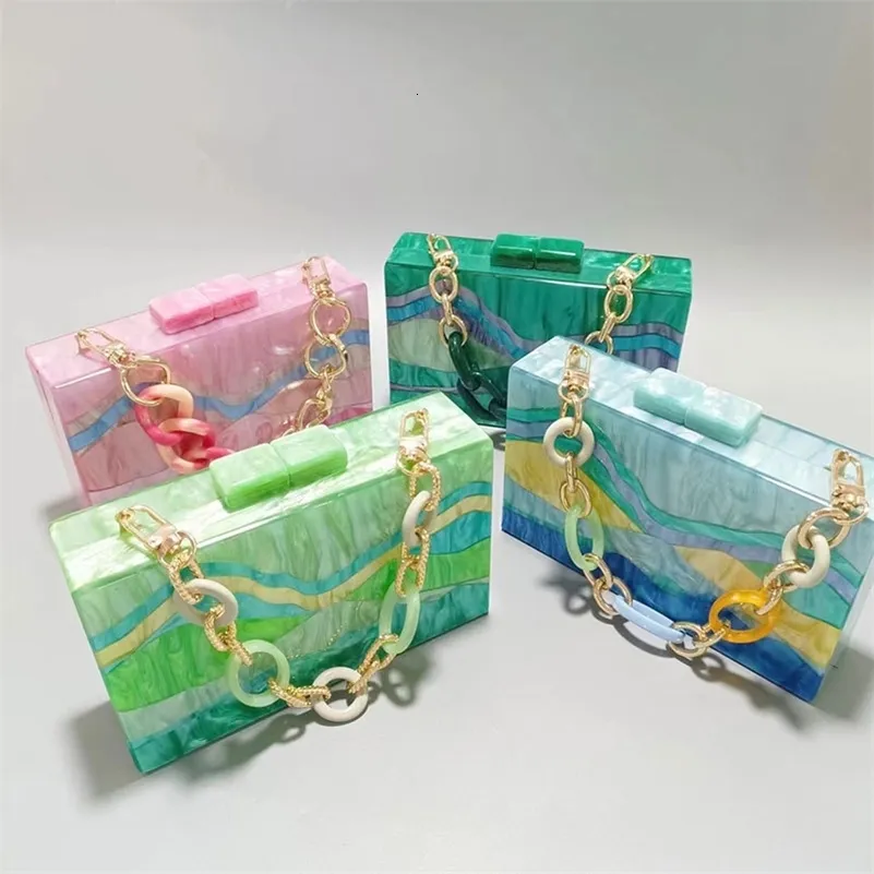 Borsa da sera a tracolla in acrilico per banchetti nuziali, patchwork, colori contrastanti, pochette, tracolla, portafogli e borse da donna_voghion.com