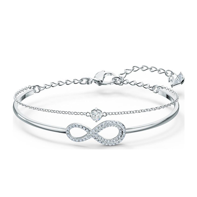 Bracciale a forma di 8 con cristallo a doppio strato, elemento femminile, amore eterno_voghion.com