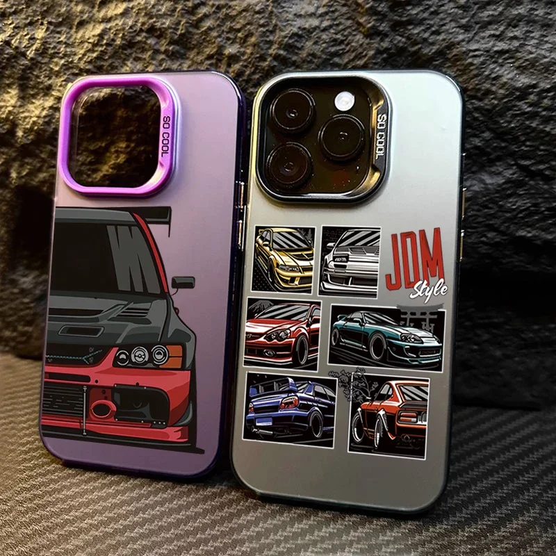 Capa rígida matte de carro esportivo jdm para iphone pro max_voghion.com