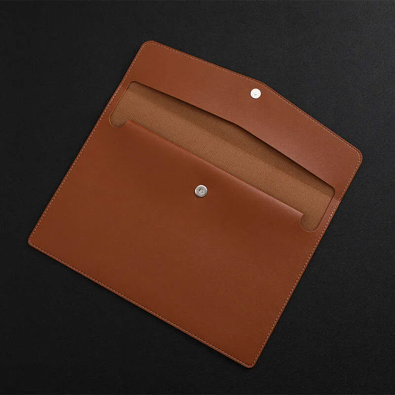 Porte-documents en cuir de grande capacité, porte-documents d'affaires, porte-documents à bouton magnétique, étuis étanches pour ordinateur portable, bureau_voghion.com