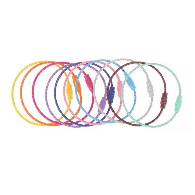 10 pezzi di lunghezza casuale 15 cm portachiavi in acciaio portachiavi etichetta grande anelli per chiavi_voghion.com