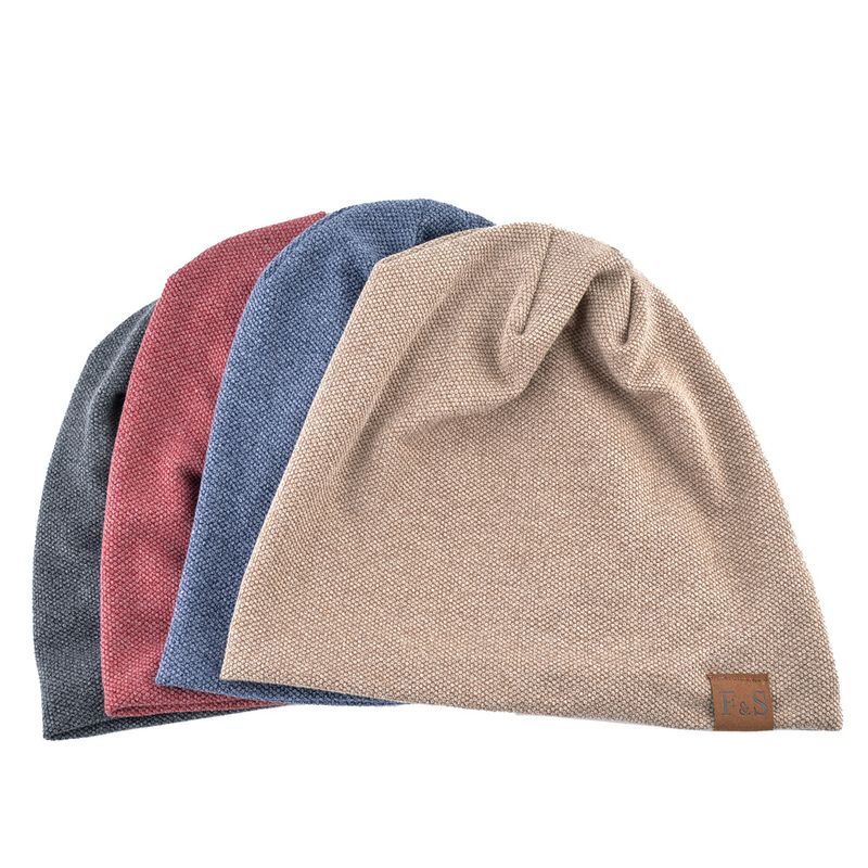 Unisex Spring Autumn Pullover Casual Loose Knitted FS Leather Label Winter Men And Women With Veet Outdoor Baotou Hat_voghion.com