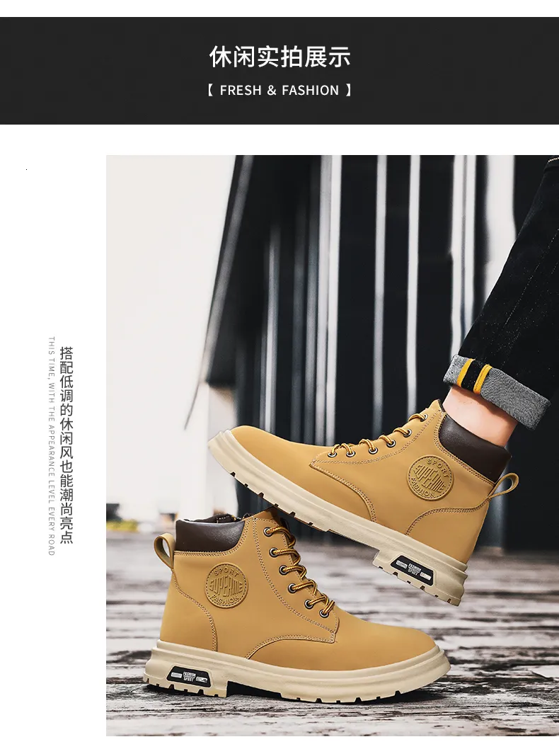 Men High Top Men's Leather Winter Fashion Plush Warm Shoes Outdoor Sneakers Lace Up Non-Slip Ankle Boots Male_voghion.com