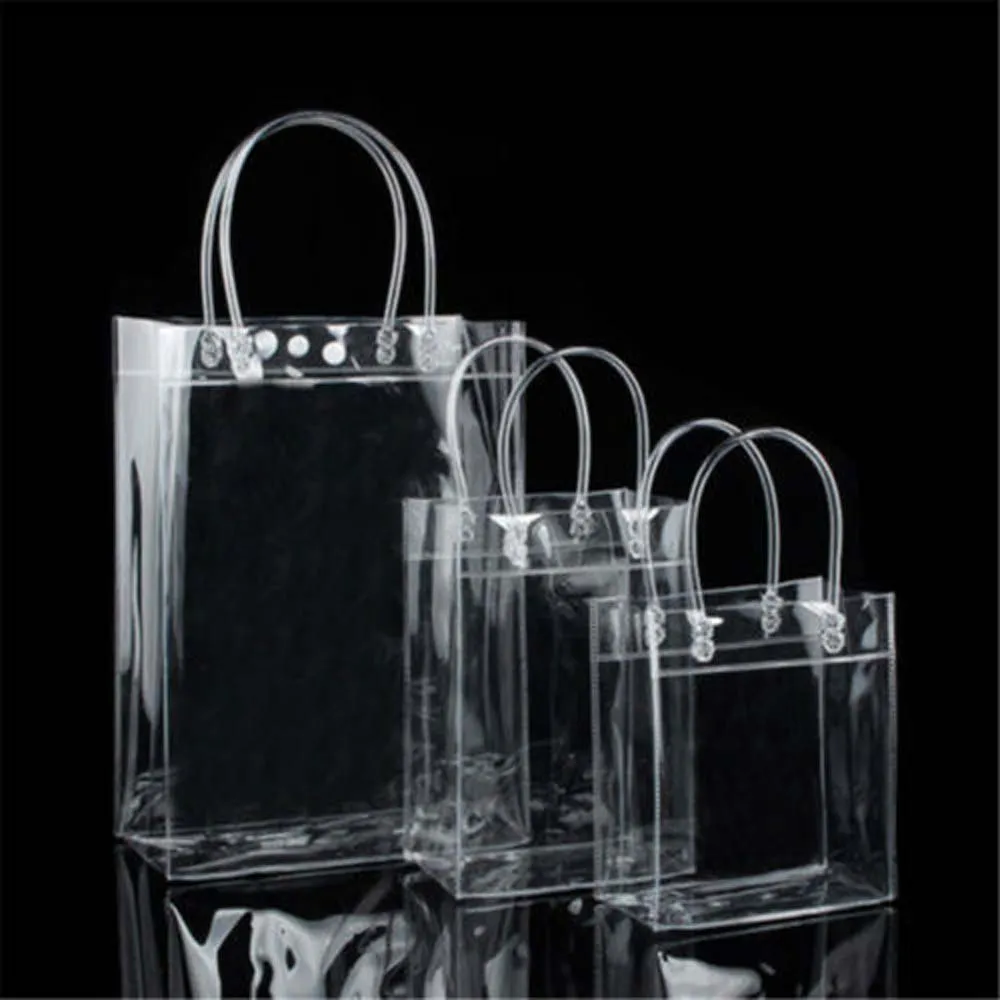 2024New Clear Purse Handbag For Lady Eco Friendly Flower Tote Shopping Reusable Waterproof PVC Shoulder Shopper Bag_voghion.com