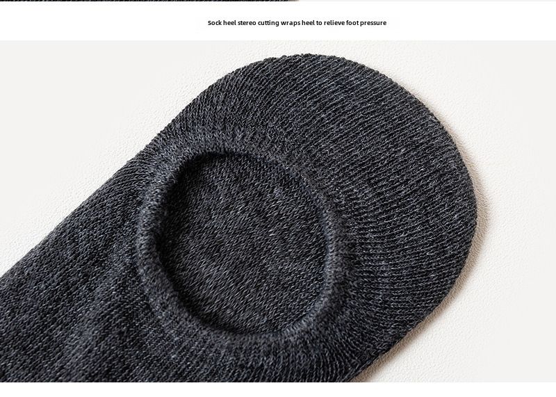 Calzini invisibili in cotone da uomo, in silicone, casual, antiscivolo, a bocca bassa, in tinta unita, in bianco e nero, per barche_voghion.com