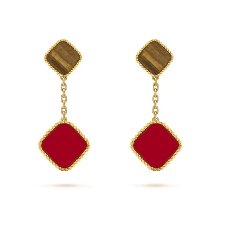 earring Clover Designer Studs Ear Clip Mother Of Pearl Mid Size 1.5cm Ladies Earring Sterling Sier Ear Ring For Women_voghion.com