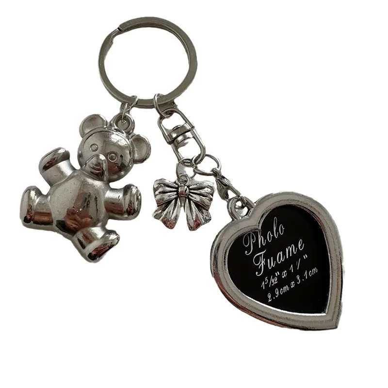French Bowknot Keychain Black Love Rose Phone Chain Headphone Case Pendant Camera Charms Bag Decor Car Keyring_voghion.com
