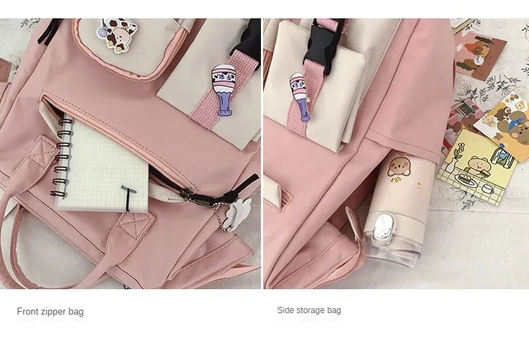 2024 Damen-Laptop-Rucksäcke in Bonbonfarben, süße Kawaii-Schultaschen für japanische Reise-Camping-Rucksäcke für Teenager_voghion.com