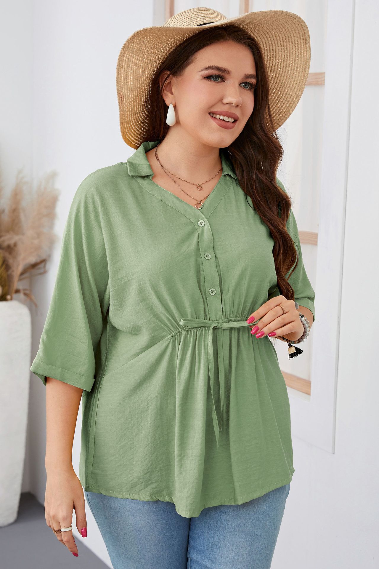 Women's Loose Large Size Short Sleeve Shirt Fat Girl Large Size Women's Clothing_voghion.com
