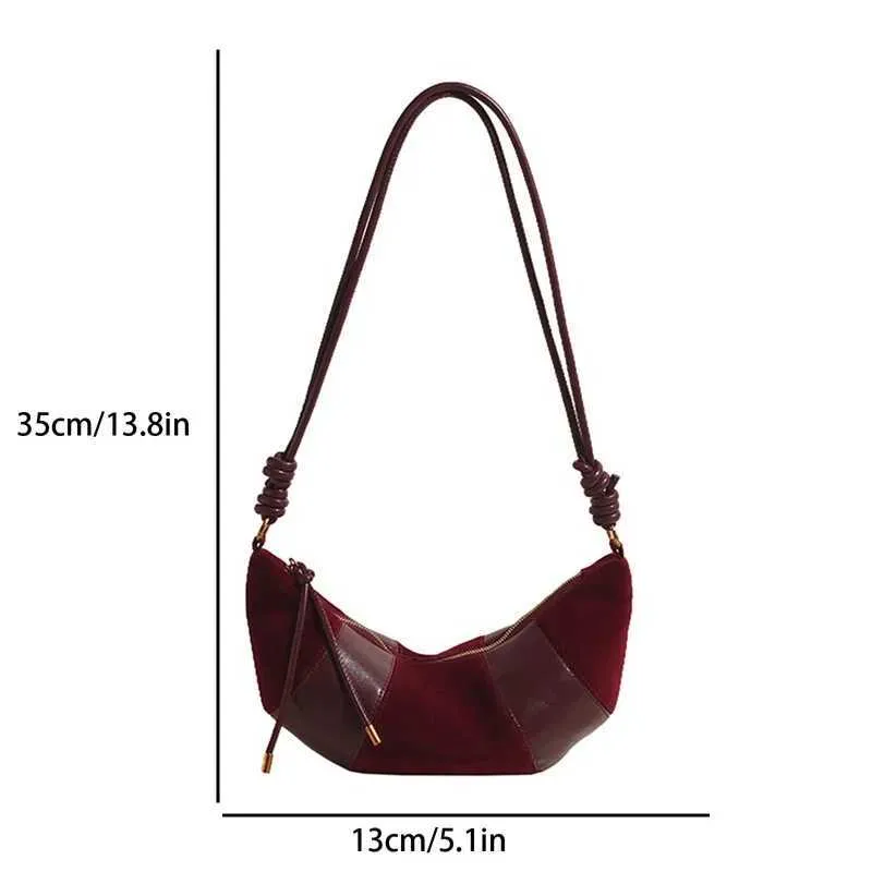 Női Vintage Félhold Crossbody Táska Kis Válltáska Hosszú Pánttal C241217_voghion.com