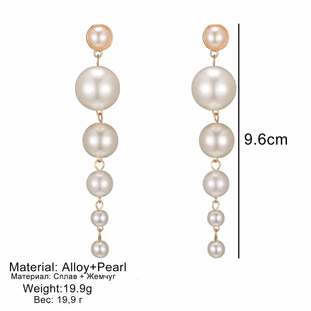 Long Pearl Drop Earrings Elegant Simulated Pearl Dangle Earrings_voghion.com