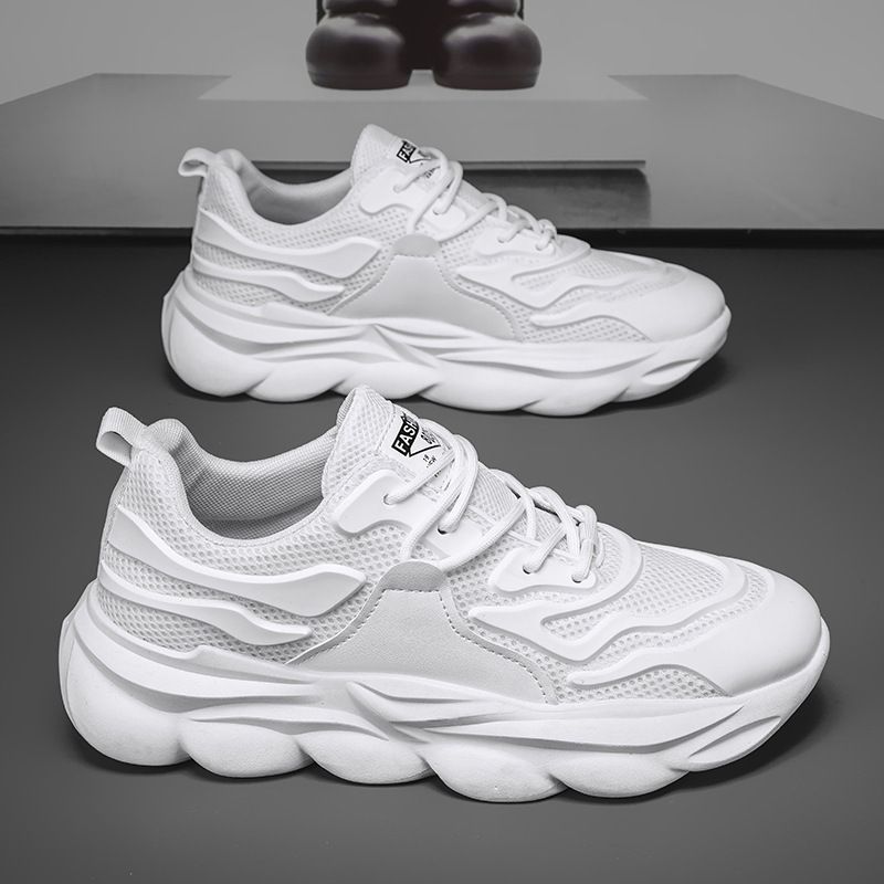 New Versatile Spring Casual Running Sneakers Breathable Men's Lightweight Platform Heightening Trendy Dad Shoes_voghion.com