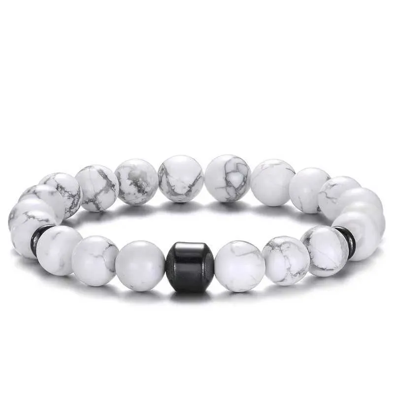 Natural Stone Beaded Bracelet Elastic Yoga Bangle For Men And Women_voghion.com
