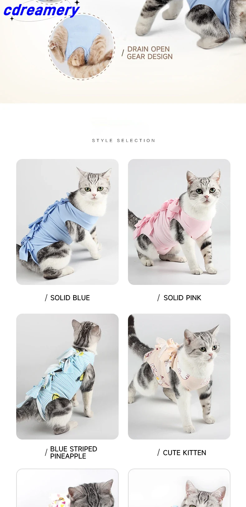 Anti-licking Sterilization Cat Clothes Recovery Suit After Surgery Breathable Physiological Puppy Anti-scratch Body Strap Vest_voghion.com
