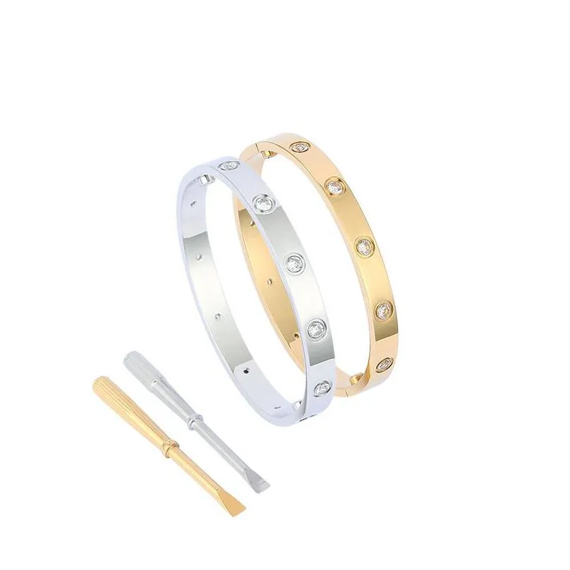 Braccialetto di alta qualità Cacciavite Amore Braccialetto Moda Unisex Braccialetto Polsino Acciaio Inossidabile Placcato Oro Gioielli Donna E_voghion.com