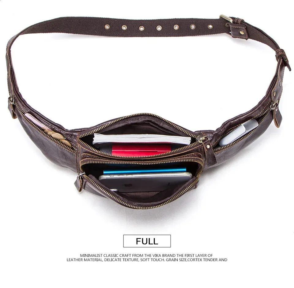 CONTACTS Rindsleder Herren Casual Kleine Gürteltasche für Handy und Kreditkarten Reise-Brusttasche 240829_voghion.com