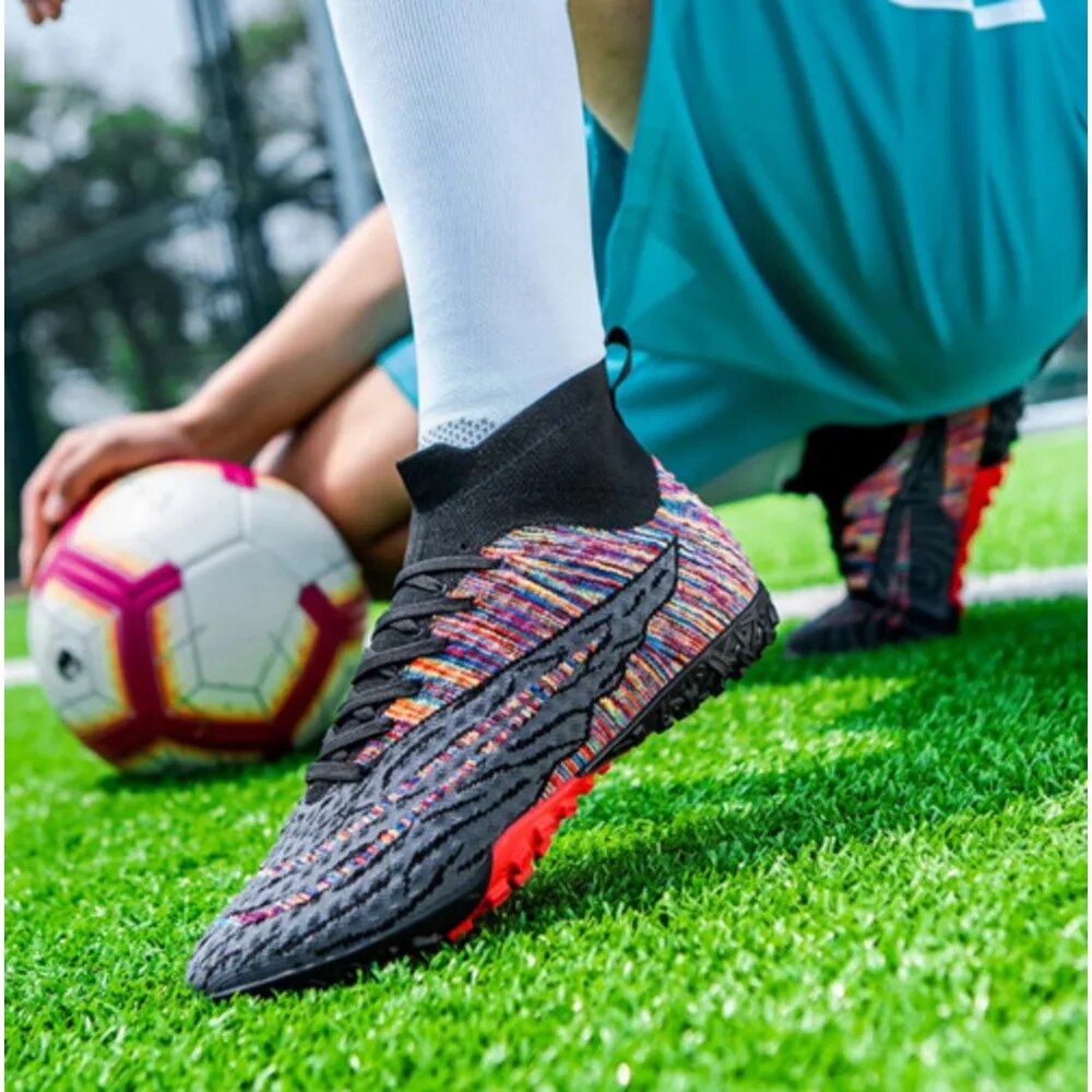 Vīriešu futbola apavi iekštelpu sportam, treniņu apavi, profesionāli apavi, neslīdoši, futzāla lidojoši, austi TF/FG apavi._voghion.com