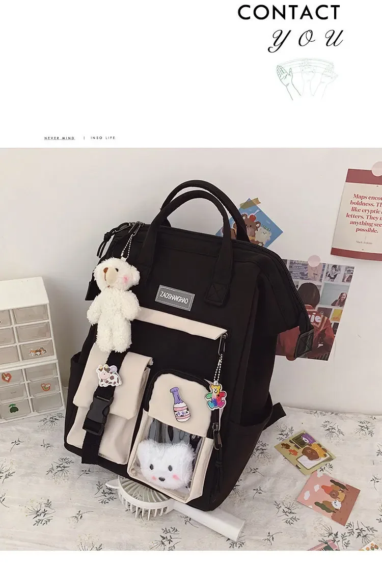 2024 Damen-Laptop-Rucksäcke in Bonbonfarben, süße Kawaii-Schultaschen für japanische Reise-Camping-Rucksäcke für Teenager_voghion.com