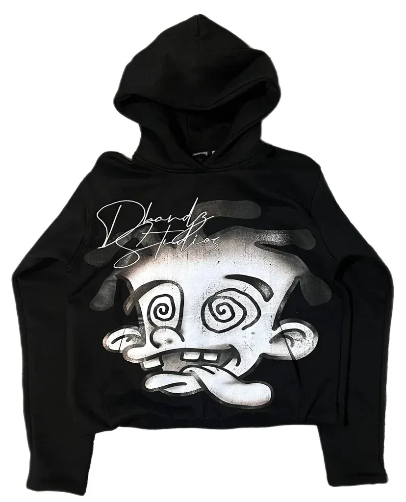 Oversized Men's Hoodie Y2k Harajuku Graphic Print Pullover Black_voghion.com