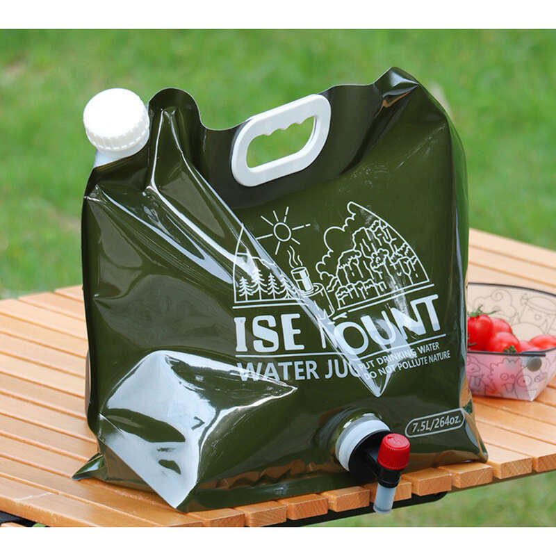 Outdoor 7.5L Folding Storage Bag, Large Capacity Plastic Bucket With Valve, Camping Supplies, Portable Water Bag_voghion.com