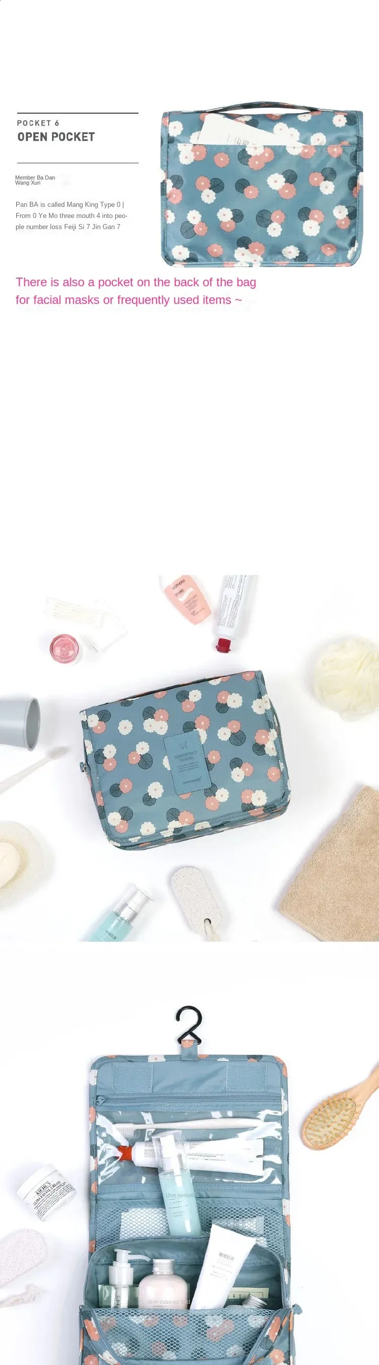 High Quality Women Makeup Bags Travel Cosmetic Toiletries Organizer Waterproof Storage Neceser Hanging Bathroom Wash Bag_voghion.com