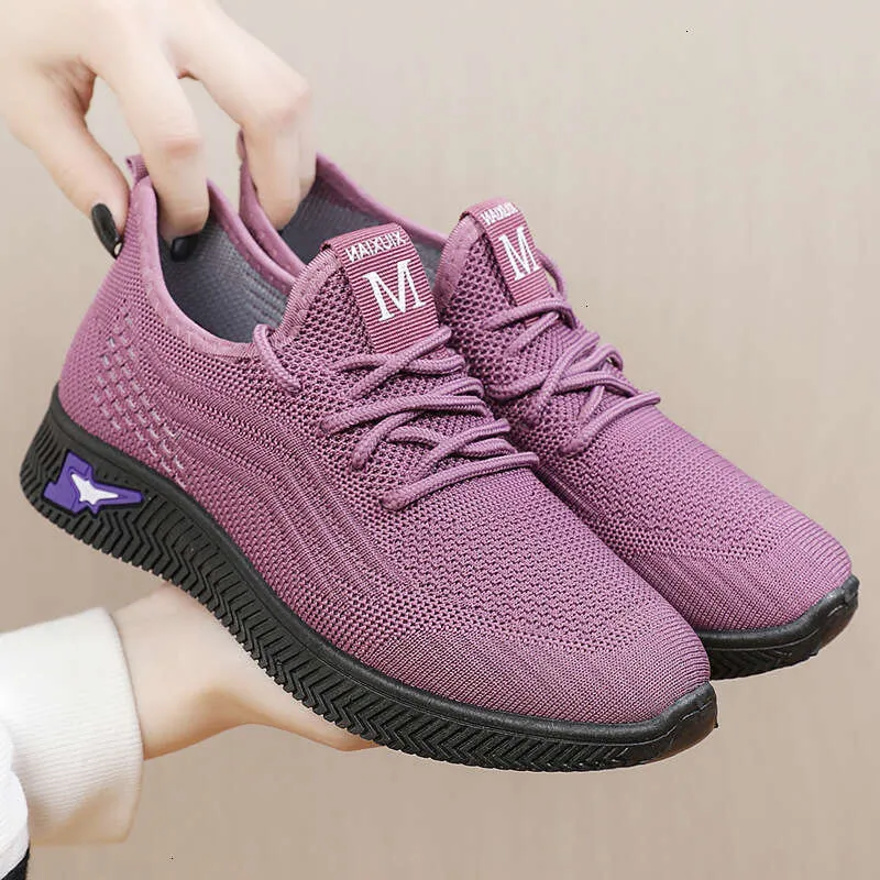 Spring New Women's Shoes Senile Antiskid Soft Sole Breathable Comfortable Suitable Walking shoes Triple Black Free_voghion.com