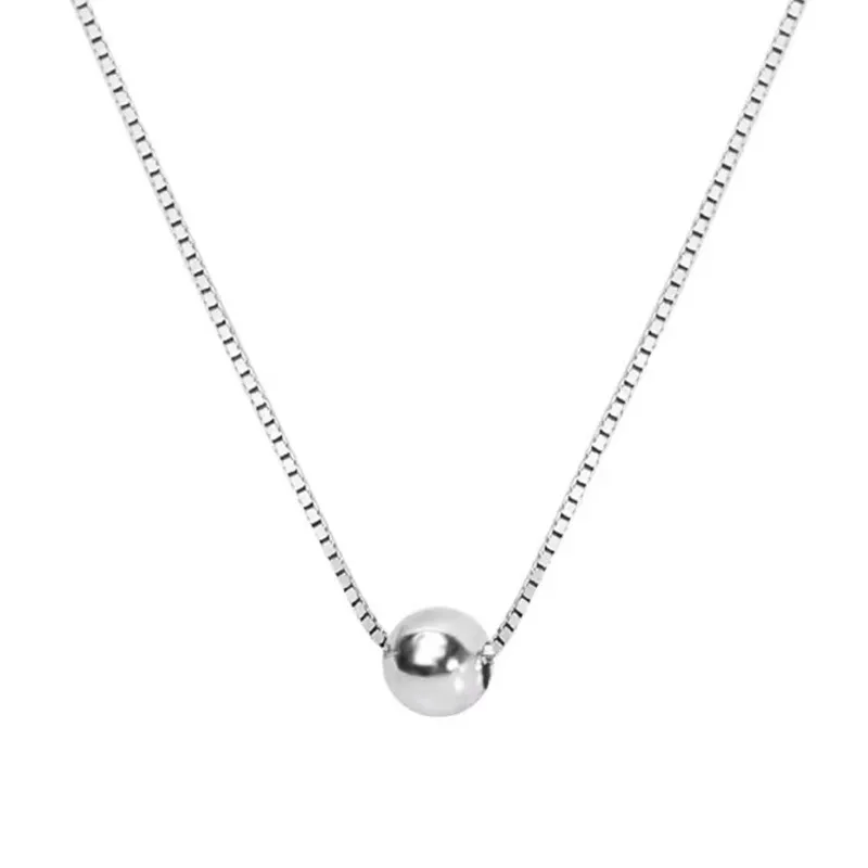 Kedjor Enkel Rund Pärla Charm Hänge Halsband För Kvinnor Choker Smycken Gåva Dz946_voghion.com