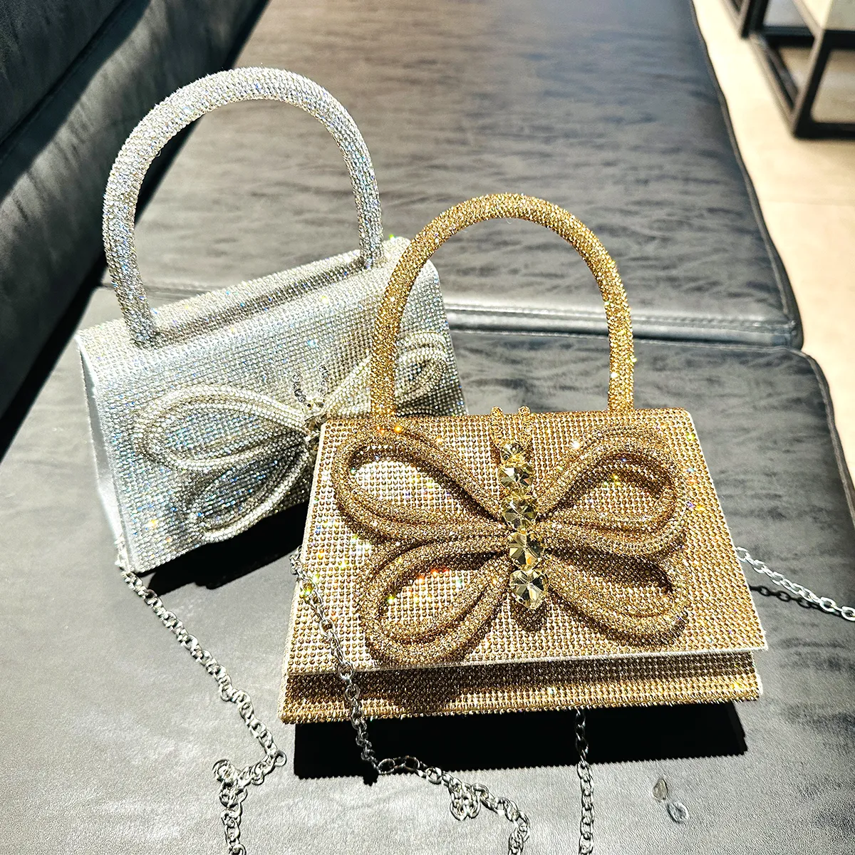 jiomay Golden Rhineste Tote Designer Handtaschen Elegante Geldbörsen für Frauen Shiny Menger Y2K Fi Umhängetasche s1OR #_voghion.com