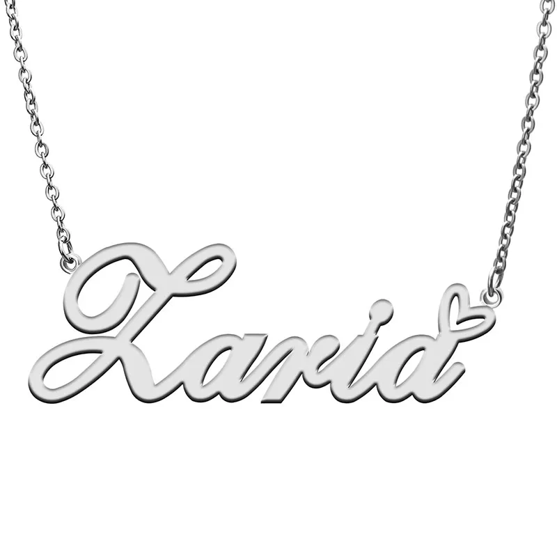 Collane con ciondolo Love Heart Zaria Nome Collana per donna Acciaio inossidabile Oro e argento Targhetta con nome Femme Madre Bambina_voghion.com