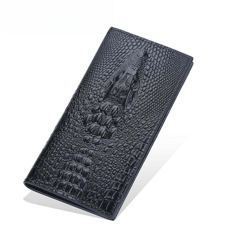 Baellerry Crocodile Head Multi-card Zipper Clutch Business Thin Wallet_voghion.com