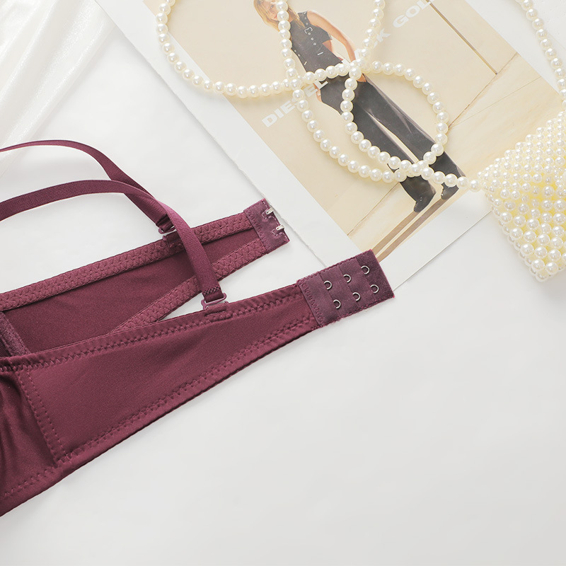 Completo intimo sexy da donna, smontato, con doppia tracolla, anello in acciaio, arricciato, coppa sottile, intimo da donna giovane_voghion.com