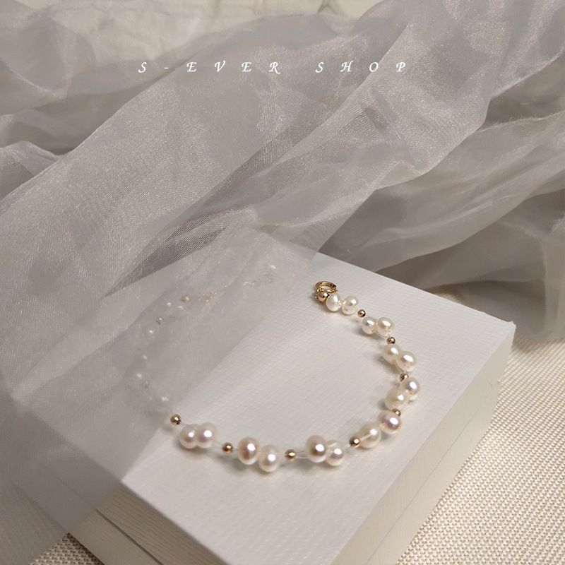 Natural Freshwater With Niche Design, Color Preserving Electroplated Bracelet, Hand Woven Fancy Pearl Bracelet_voghion.com