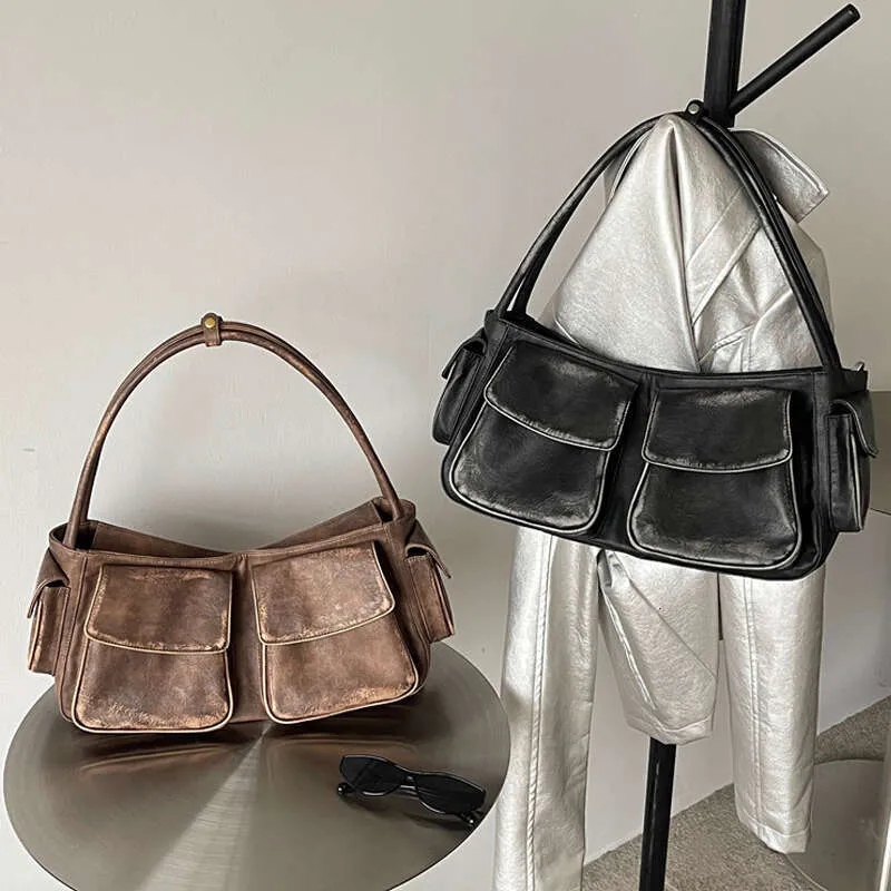 Vintage Y2k Women's Underarm Designer Large Capacity Handbag Wallet New Motorcycle and Bicycle Multi Pocket Shoulder_voghion.com