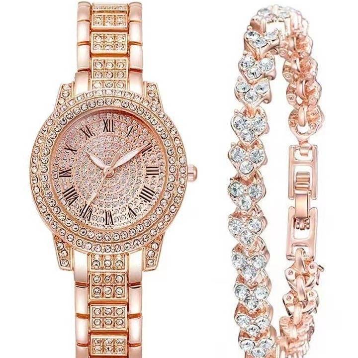 Elegant damur i quartz med armband och kristallaccent_voghion.com