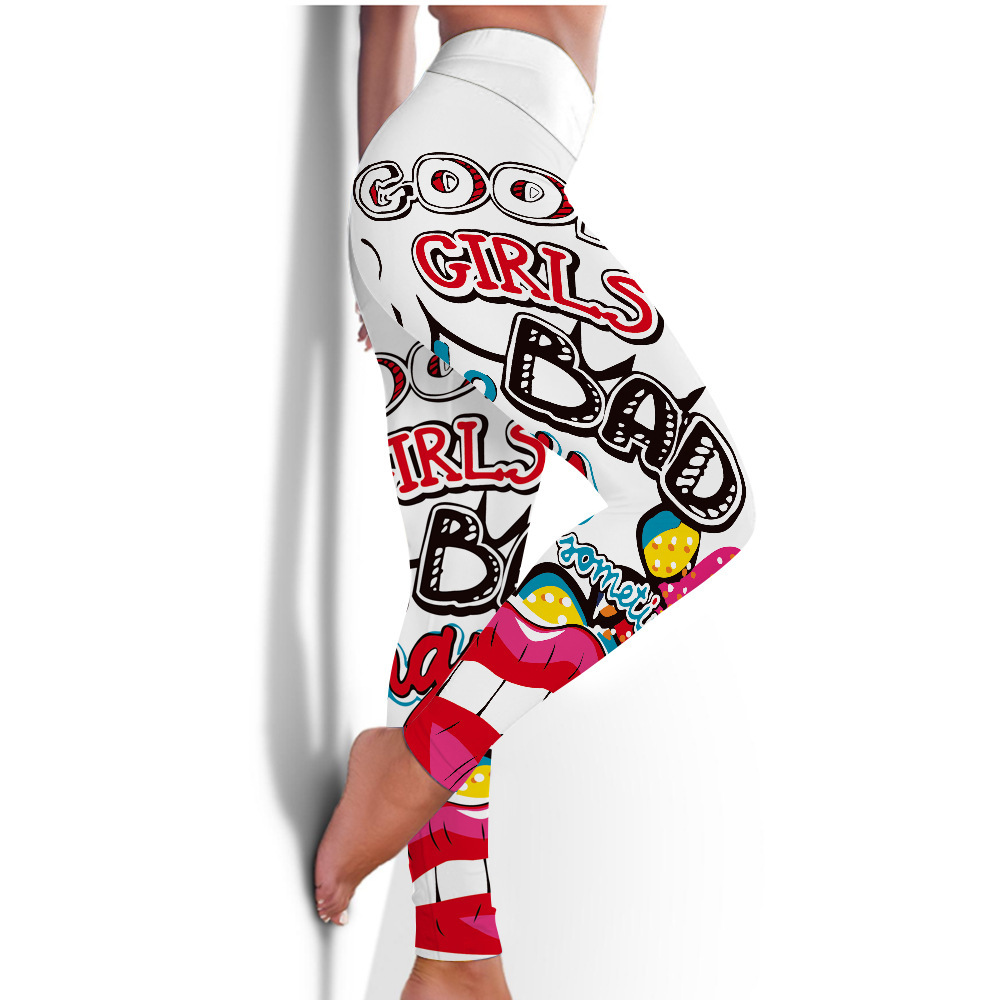 Damen-Fitness-Leggings, hochelastisch, schweißabsorbierend, digital bedruckt, GIRLS-Leggings, hohe Taille, schlanke Yogahosen-Leggings_voghion.com
