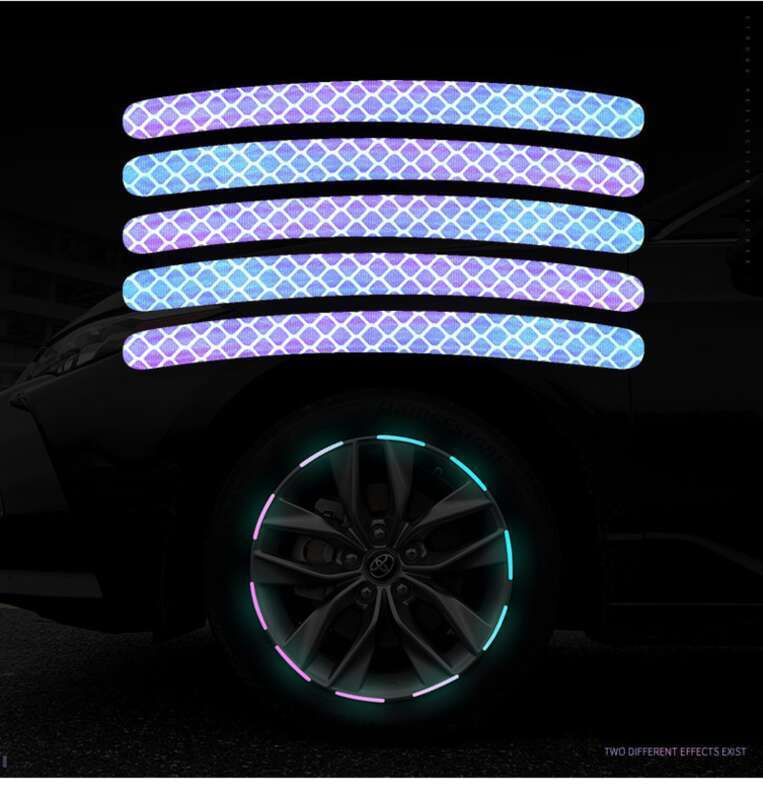 Autocolant anti-coliziune cu butuc roată auto, reflectorizant, cu șapte culori laser, luminos, cu creativitate personalizată, pentru motocicletă_voghion.com