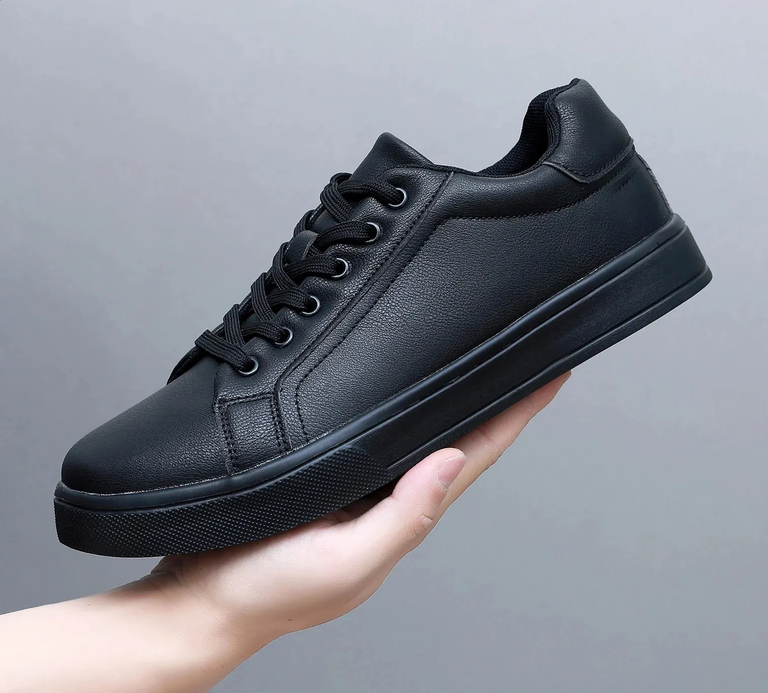 Tenis Mascuo 241105 - Zapatillas de deporte ligeras y cómodas para hombre, color blanco y negro, informales, para caminar_voghion.com