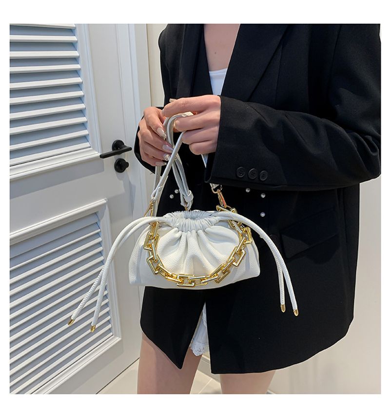 Koreanische Version der Mode-Beuteltasche 2024 neue Handtasche Litschi-Muster einfache Kette Umhängetasche Kind und_voghion.com