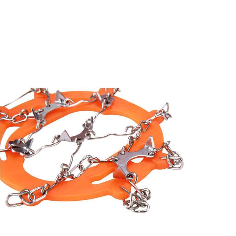 8 couvre-chaussures d'alpinisme sur glace en plein air, chaîne simple, crampons antidérapants à huit dents_voghion.com