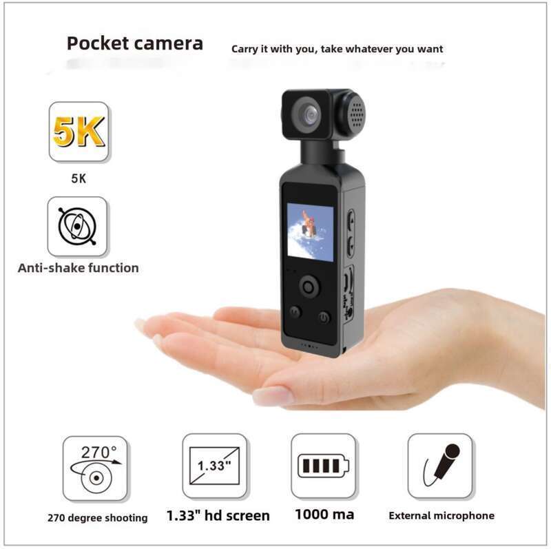 Ny 4K Sport Pocket med 270 graders roterende linse og kreativt kompakt bærbart motorcykelkamera_voghion.com